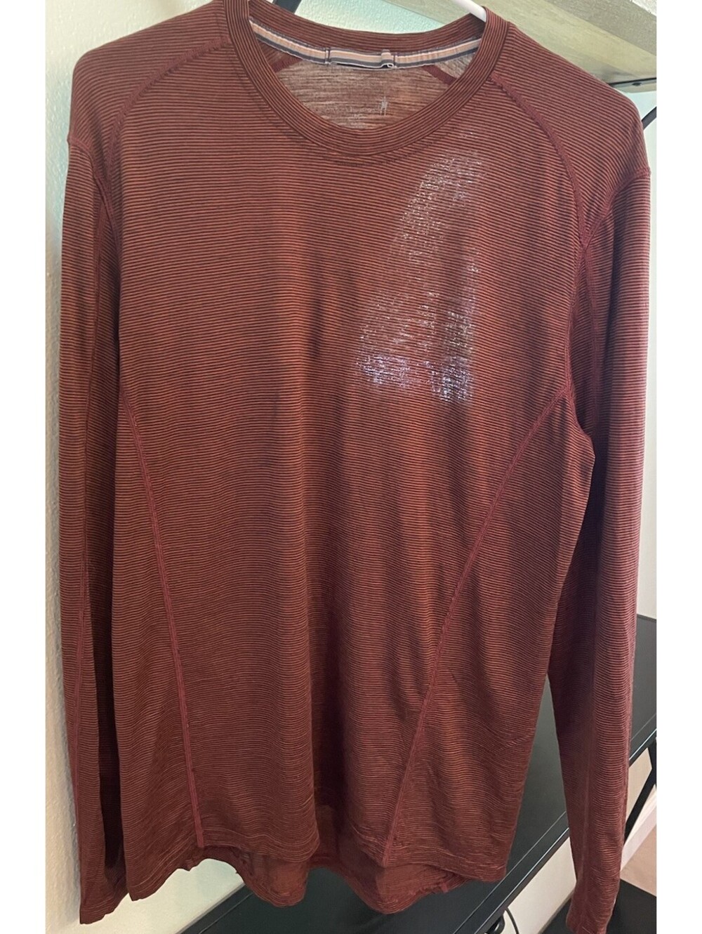 Smart Wool Men’s Size Medium Long Sleeve Base Layer Top Burnt Orange 